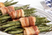 Caramelized Green Bean Bundles with Bacon and Almonds