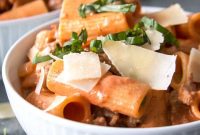 Rustic Sausage Rigatoni with Creamy Tomato Sauce