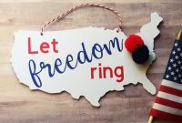 Let Freedom Ring: Patriotic USA Wooden Door Hanger