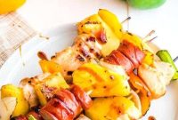 Teriyaki Chicken and Sausage Kabobs with Grilled Vegetables