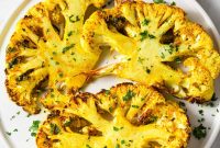 Crispy Air Fryer Cauliflower Steaks with Garlic-Parmesan Crust