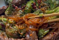 Beef and Broccoli Noodles with Savory Ginger Sauce