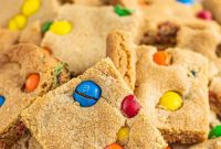 Chewy M&M Blondies Recipe with Colorful Candy Chunks