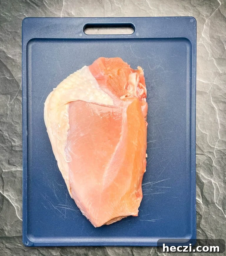 raw, seasoned turkey breast