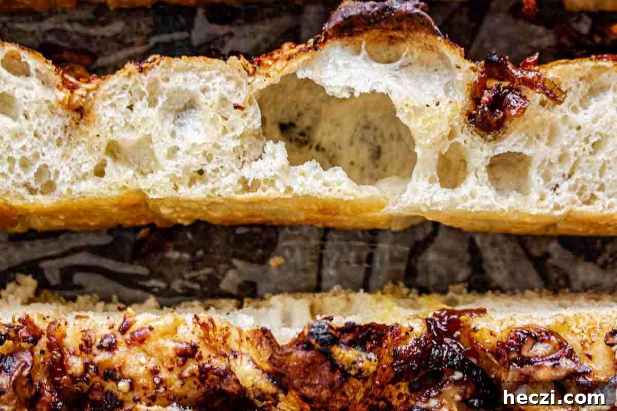 A close up of a Italian piece of bread.