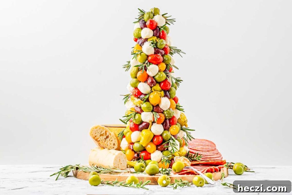 Antipasto Christmas tree appetizer.