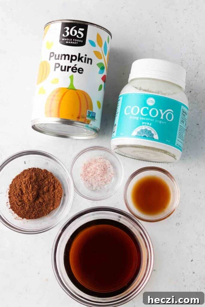 vegan pumpkin mousse 1 ingredients laid out