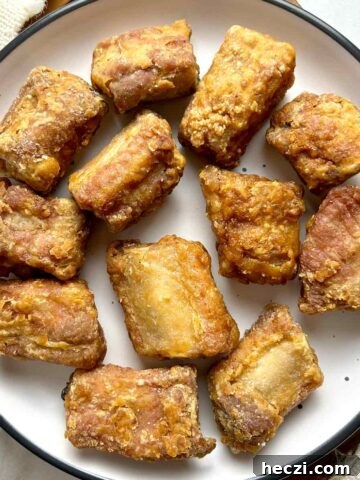 dry fried ribs on plate