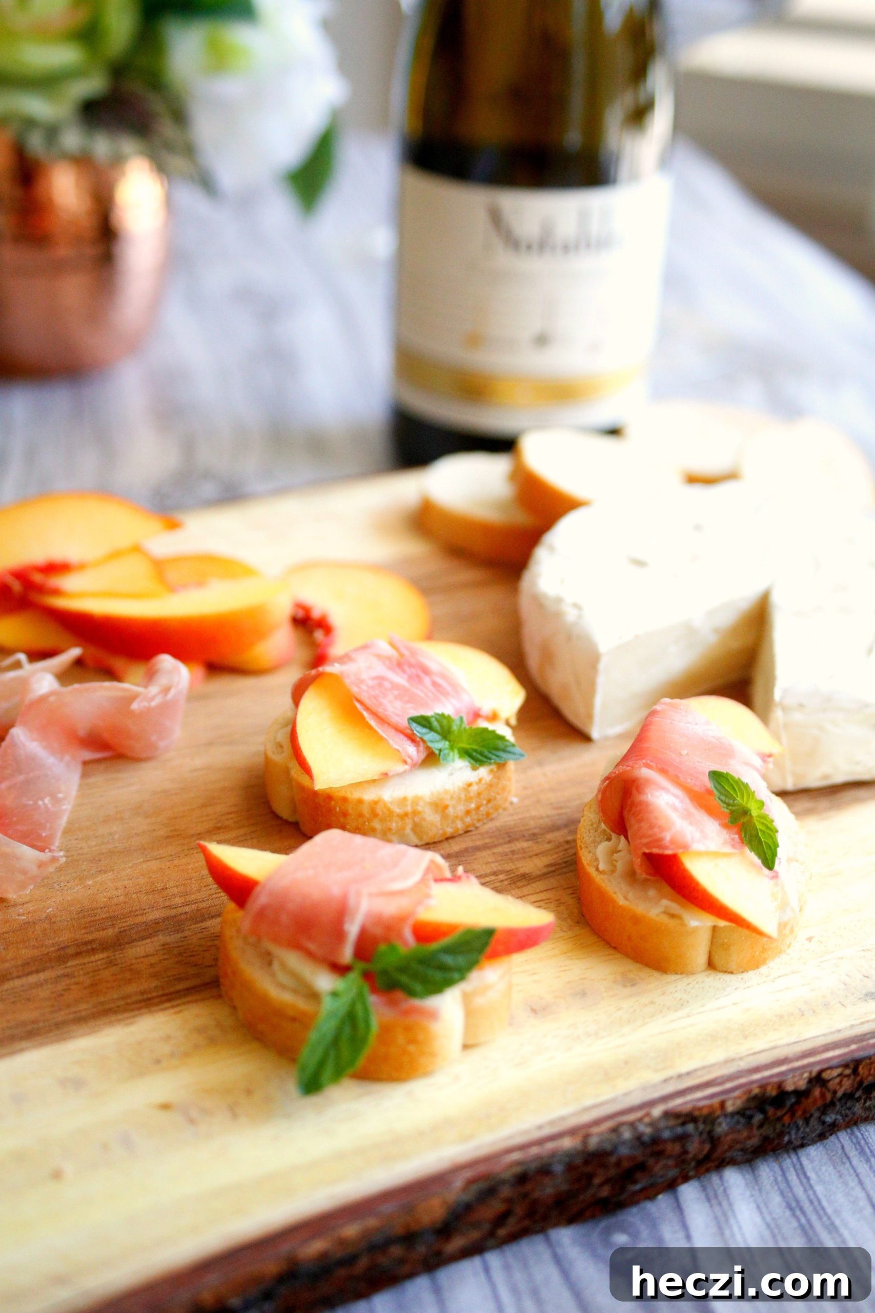 Chardonnay Pairing: Brie, Peach & Prosciutto Crostini Ideas 3 img 1242 2 scaled