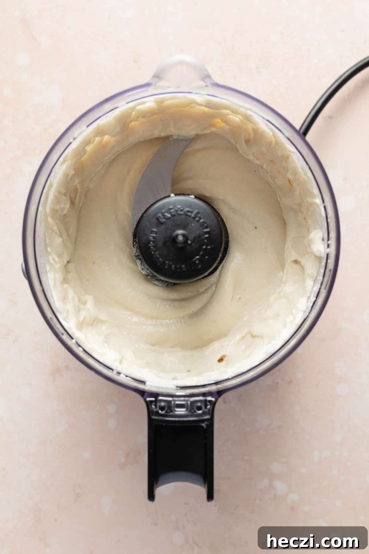 Creamy Cashew Vegan Mayo Recipe — Dairy-Free Mayonnaise 5 Cashew mayo blended together in a food processor.
