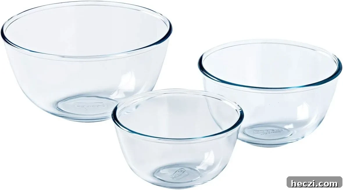 Pyrex Glass Mixing Bowl Set 3 Piece
