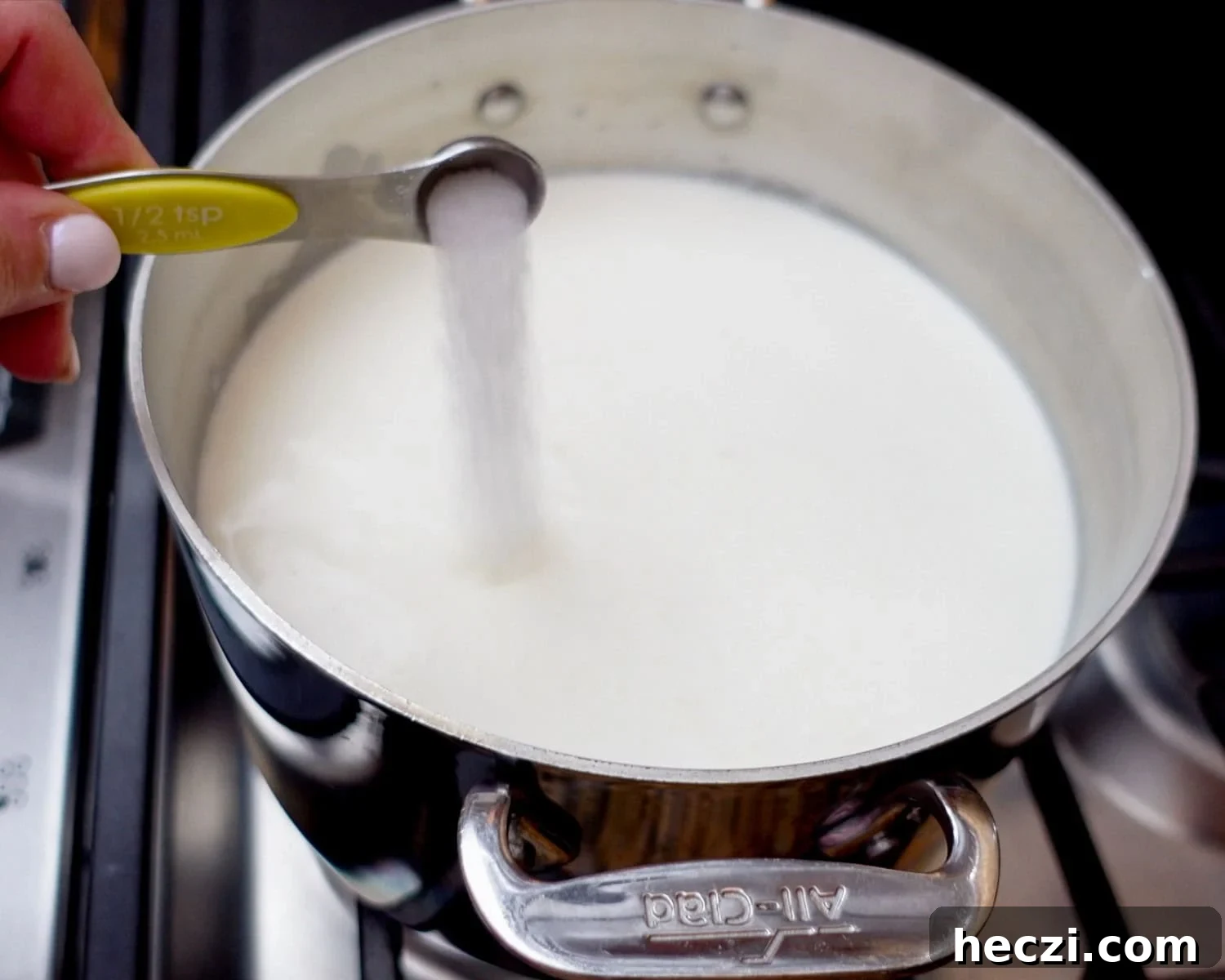 Quick Homemade Ricotta Cheese in Under 30 Minutes 12 Add salt to milk and cream in a large pot.