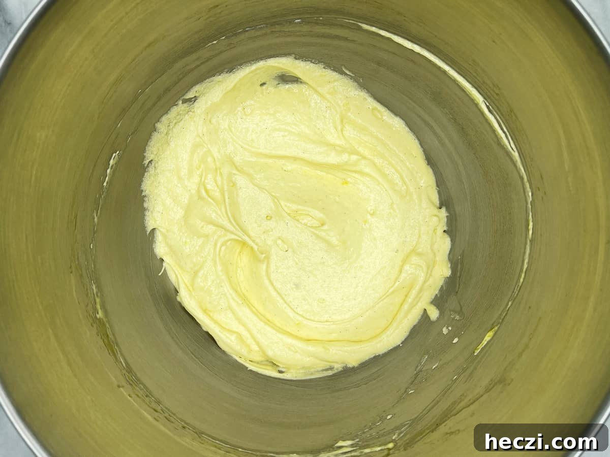 Cake batter in a bowl