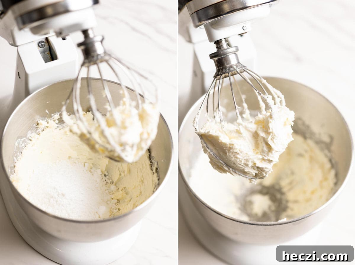 Adding powdered sugar to make coconut milk frosting.