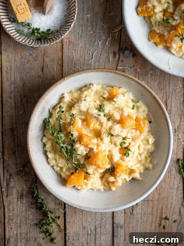 Butternut squash risotto in a bowl