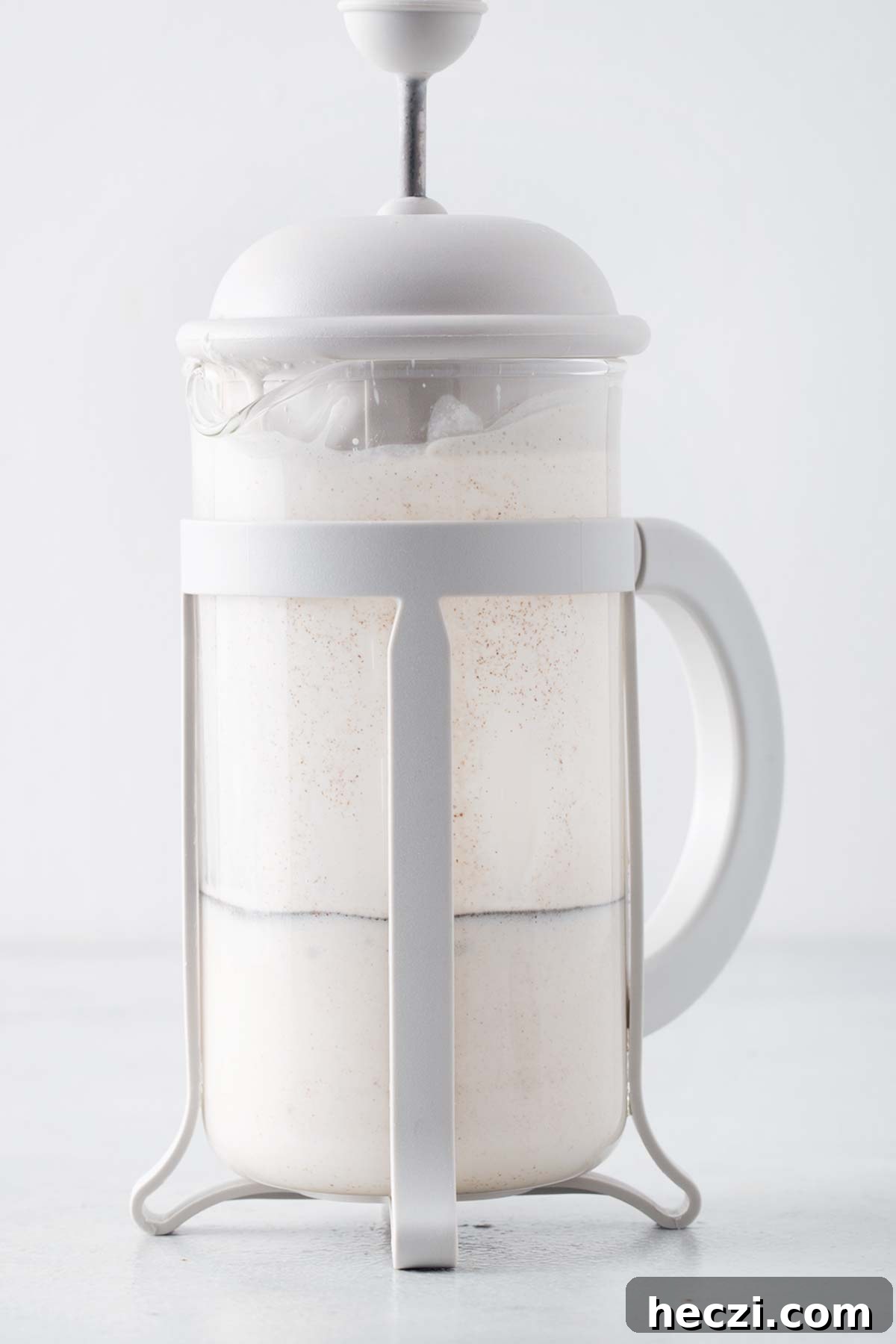 French press with brown sugar cold foam.