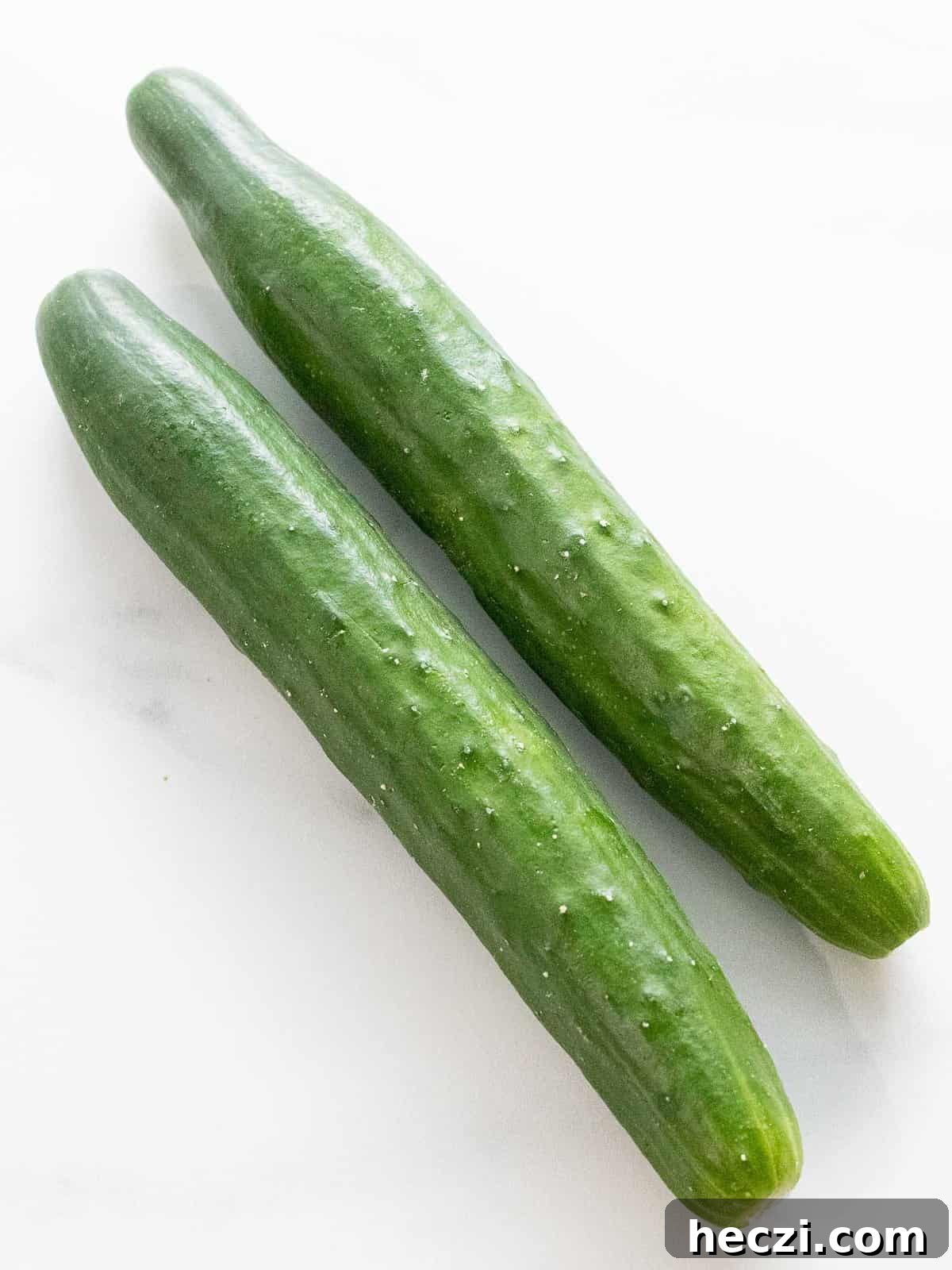 Two Japanese cucumbers.