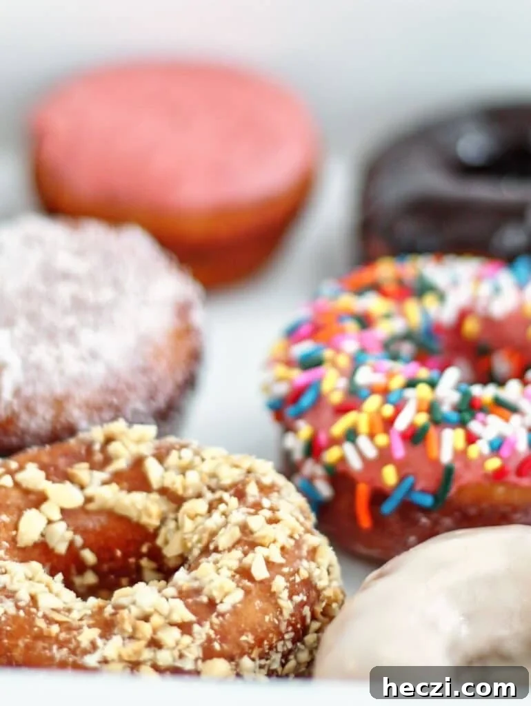 Light and Fluffy Gluten-Free Yeast Donuts Recipe 2 variety of gf donuts in white box.