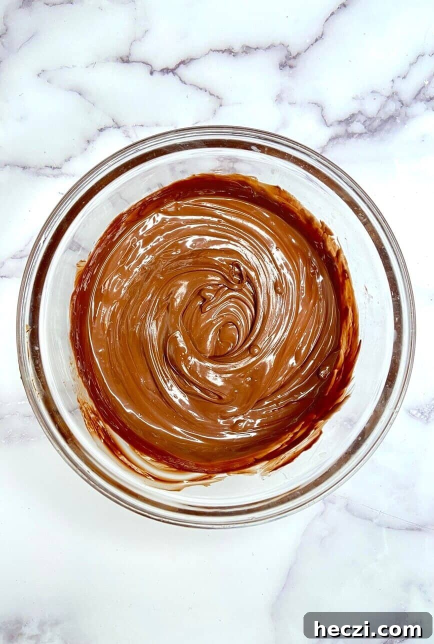 Fudgy Nutella Brownies with Salted Caramel Drizzle 8 Brownie batter.