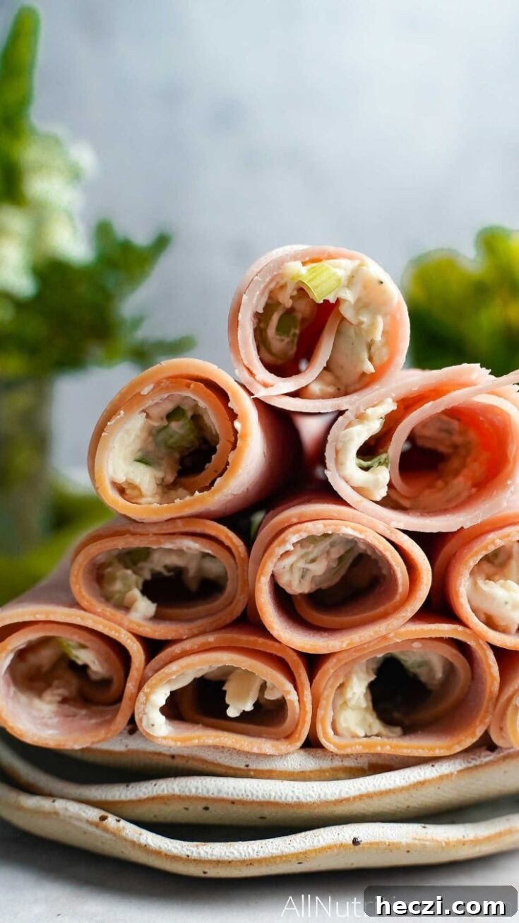 27 High-Protein Cold Lunch Ideas for Work and On-the-Go 17 Ham Roll Ups with Cream Cheese
