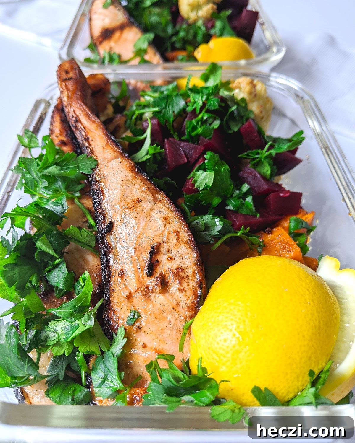 27 High-Protein Cold Lunch Ideas for Work and On-the-Go 6 Salmon with Veggies