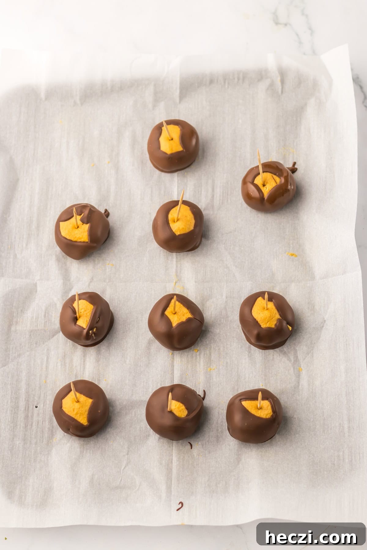 buckeyes on parchment paper
