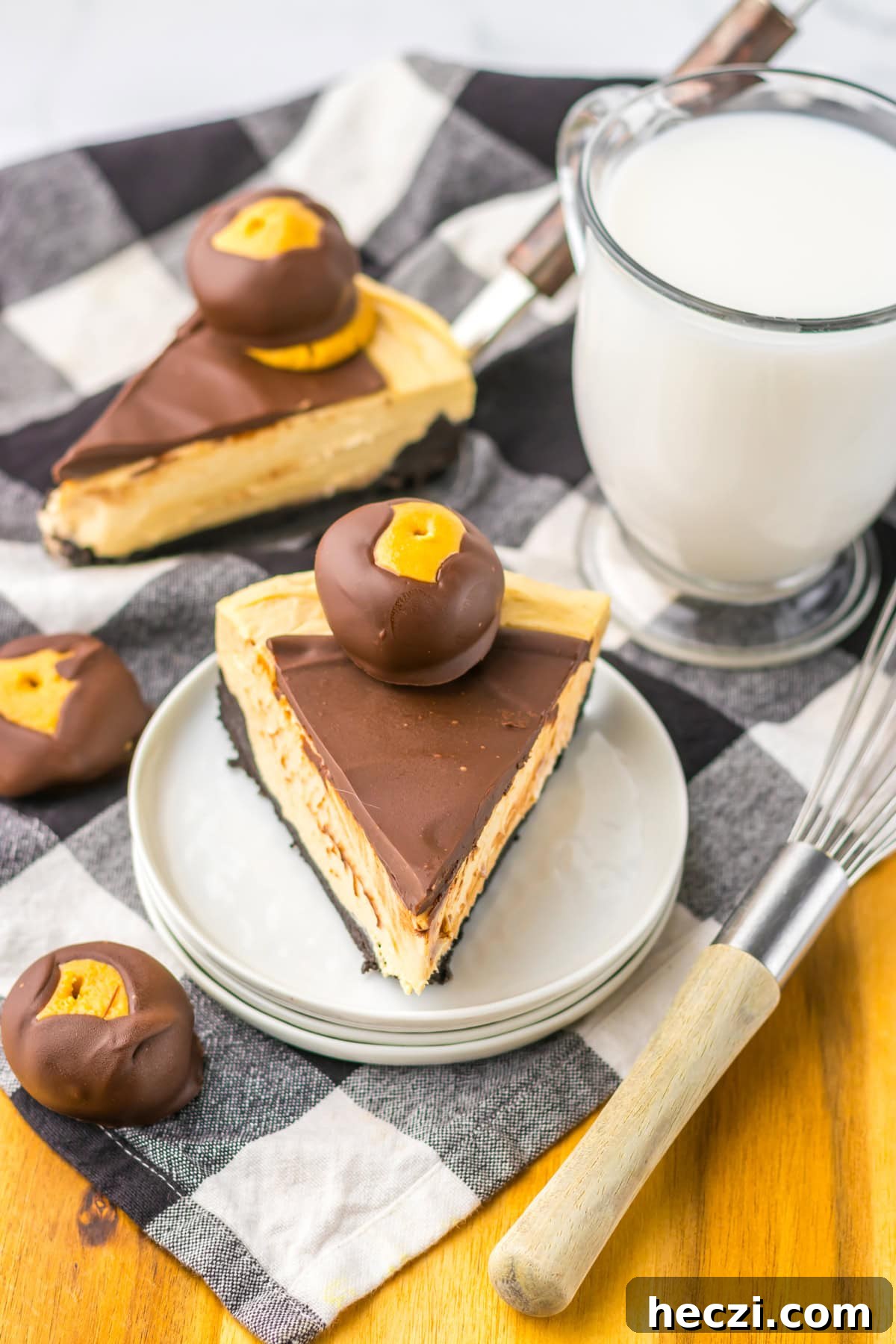 buckeye cheesecake on white plate