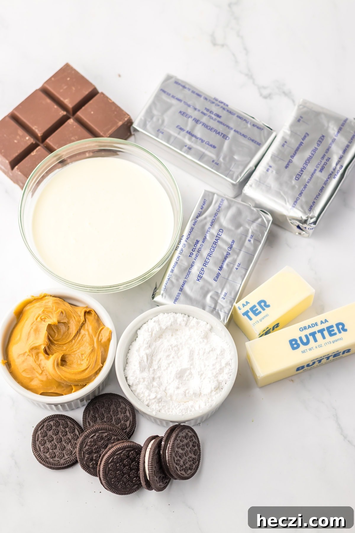 ingredients needed to make buckeye cheesecake