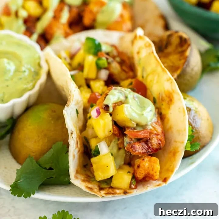 A close up of a shrimp taco.