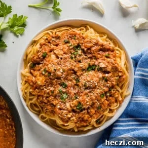 Red Clam Sauce Recipe for Pasta: Simple Italian-Style Sauce 16 An overhead image of a bowl of linguine with clam sauce.
