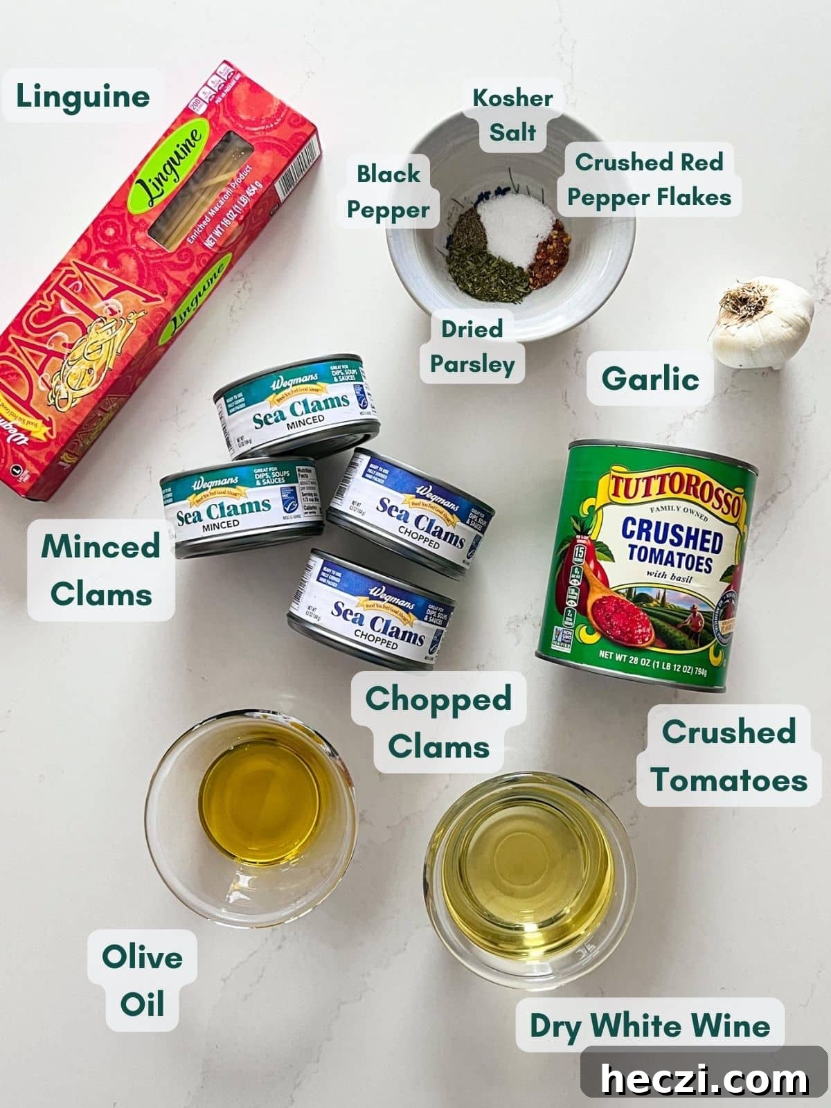 Red Clam Sauce Recipe for Pasta: Simple Italian-Style Sauce 4 Ingredients used in clam sauce with linguine.