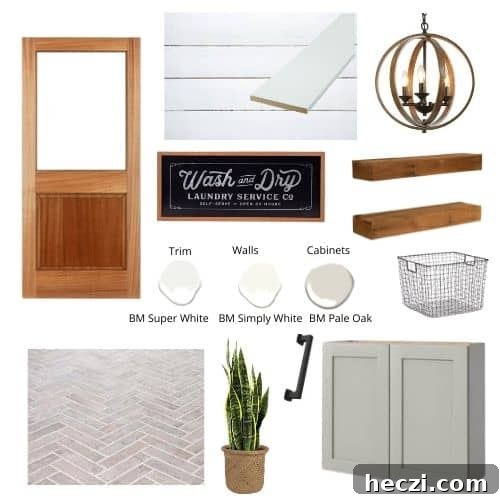 Modern Farmhouse Laundry Room Design Guide: Layouts, Storage & Decor 4 inspiration mood board for laundry room