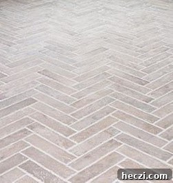Modern Farmhouse Laundry Room Design Guide: Layouts, Storage & Decor 6 image of brick flooring in a herringbone pattern