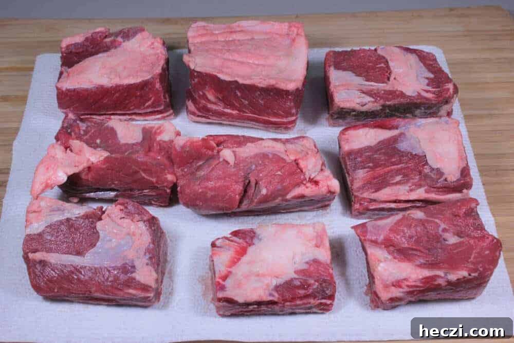 Trimmed beef short ribs
