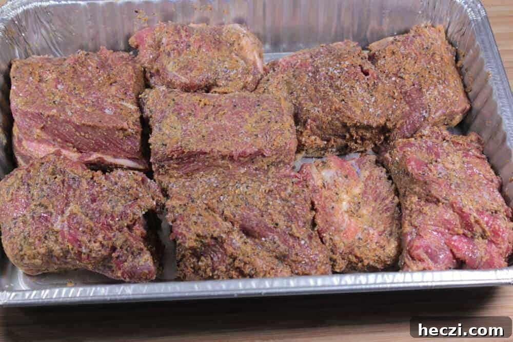 Ribs ready in foil pan
