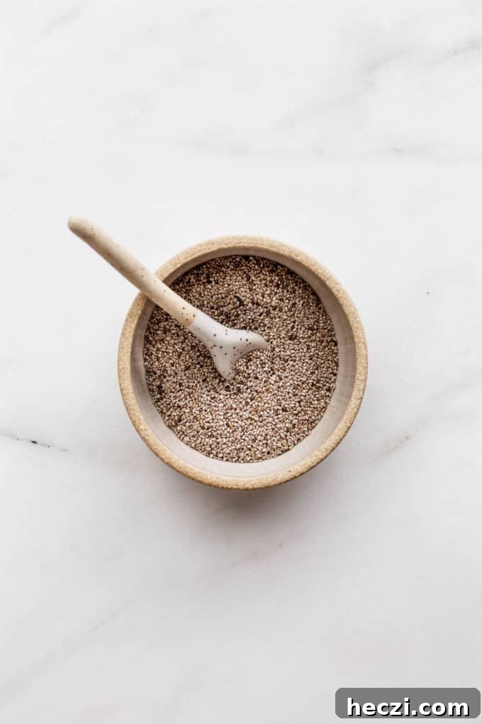 Chía Fresca: Refreshing Mexican Chia Drink Recipe 3 white chia seeds in a small ceramic bowl