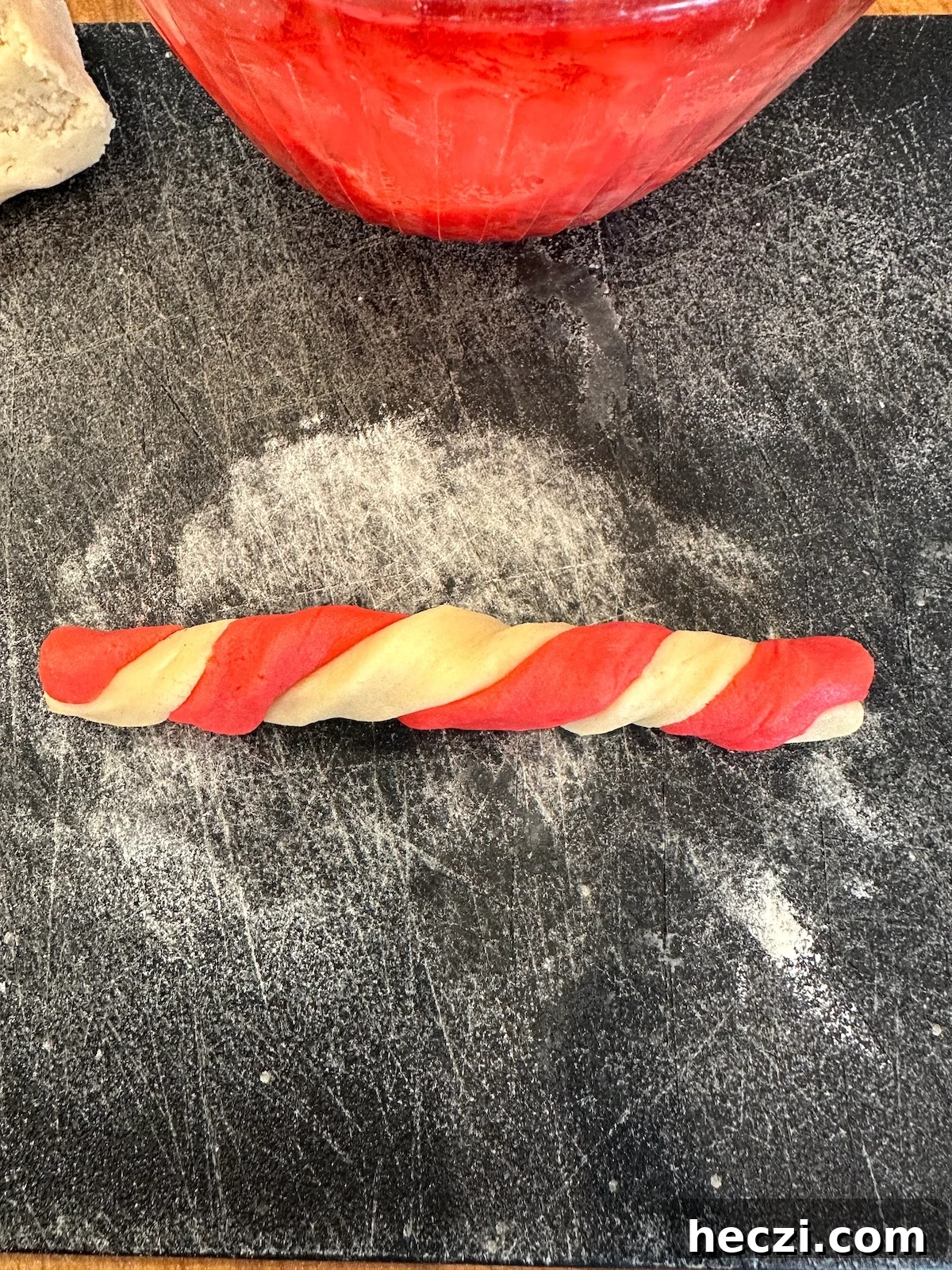 Peppermint Candy Cane Cookies Recipe for Festive Holidays 12 Candy cane cookie dough twisted.