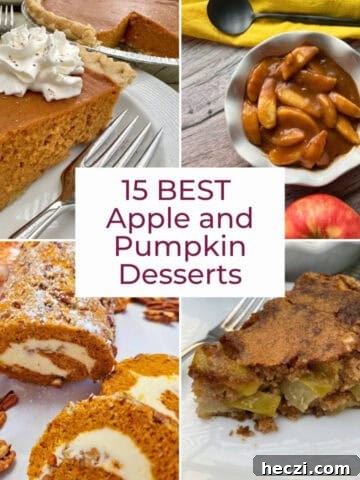 An collage of recipes using pumpkin and apple.