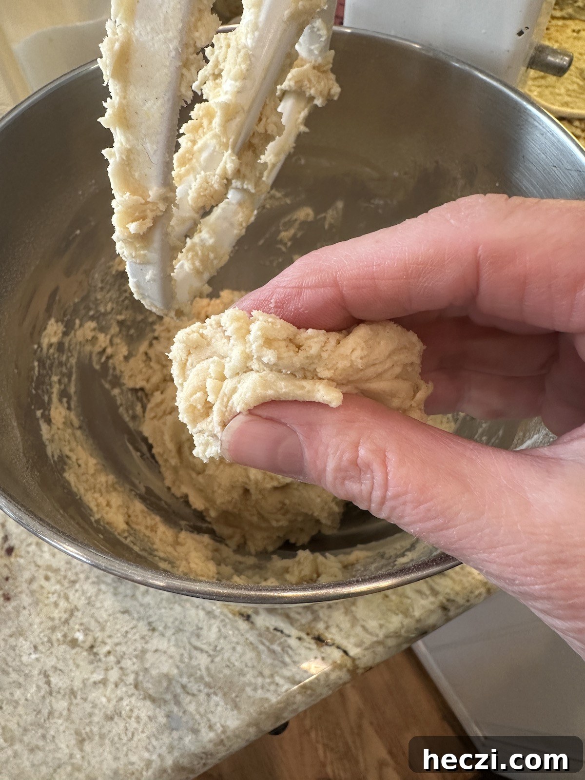 Peppermint Candy Cane Cookies Recipe for Festive Holidays 6 A piece of candy cane cookie dough, unbaked.
