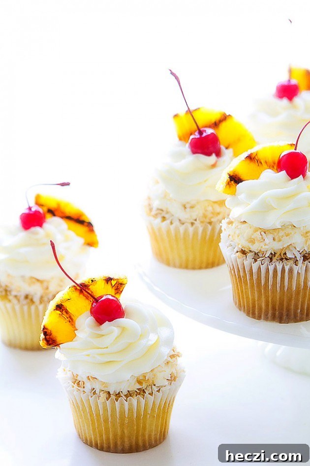 Pina Colada Cupcakes Recipe with Coconut Rum Glaze 3 Pina Colada Cupcakes | Bakers Royale