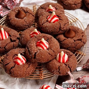 chocolate mint blossom cookies