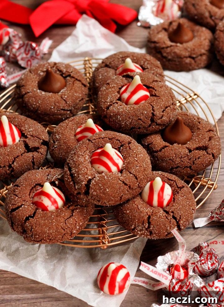 chocolate mint blossom cookies