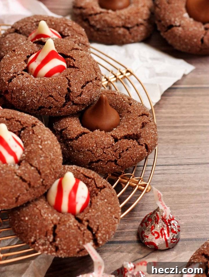chocolate mint blossom cookies