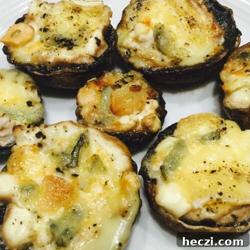 Topped mushrooms