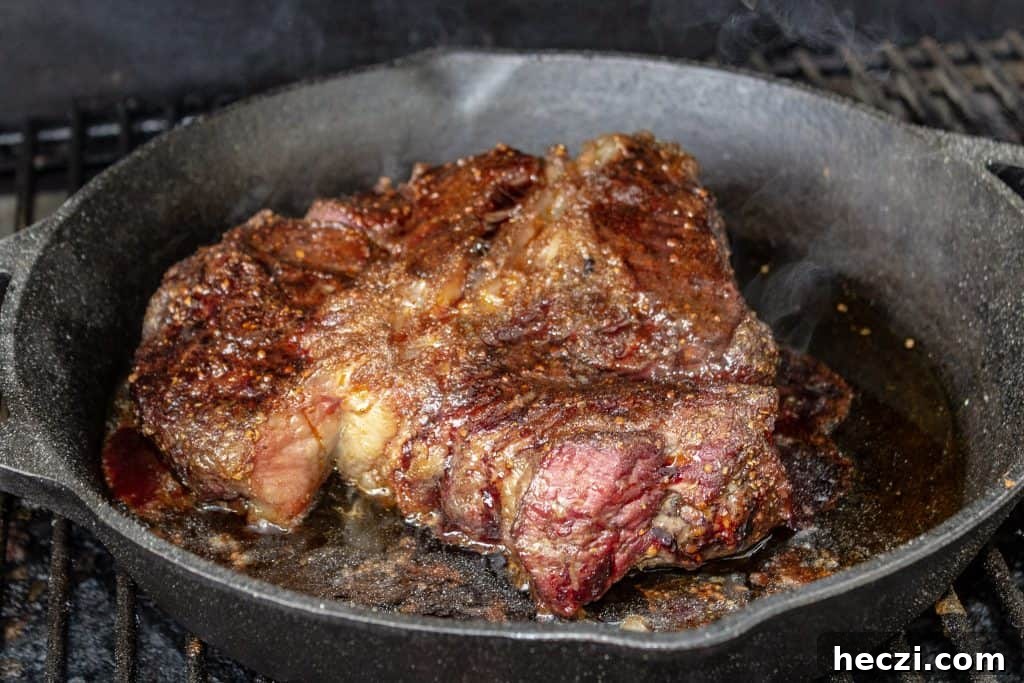 Authentic Texas-Style Smoked Chili Recipe 3 Chuck Roastr taking on smoke for smoked chili recipe