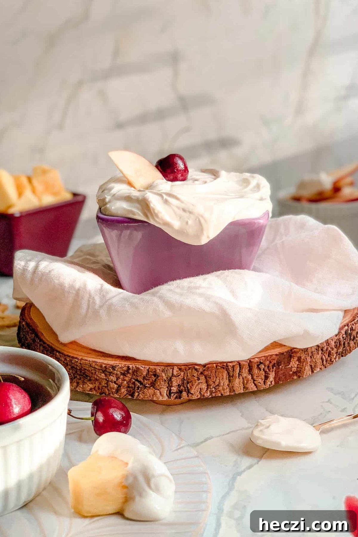 Bowl of Simple Creamy Dip for Fruit