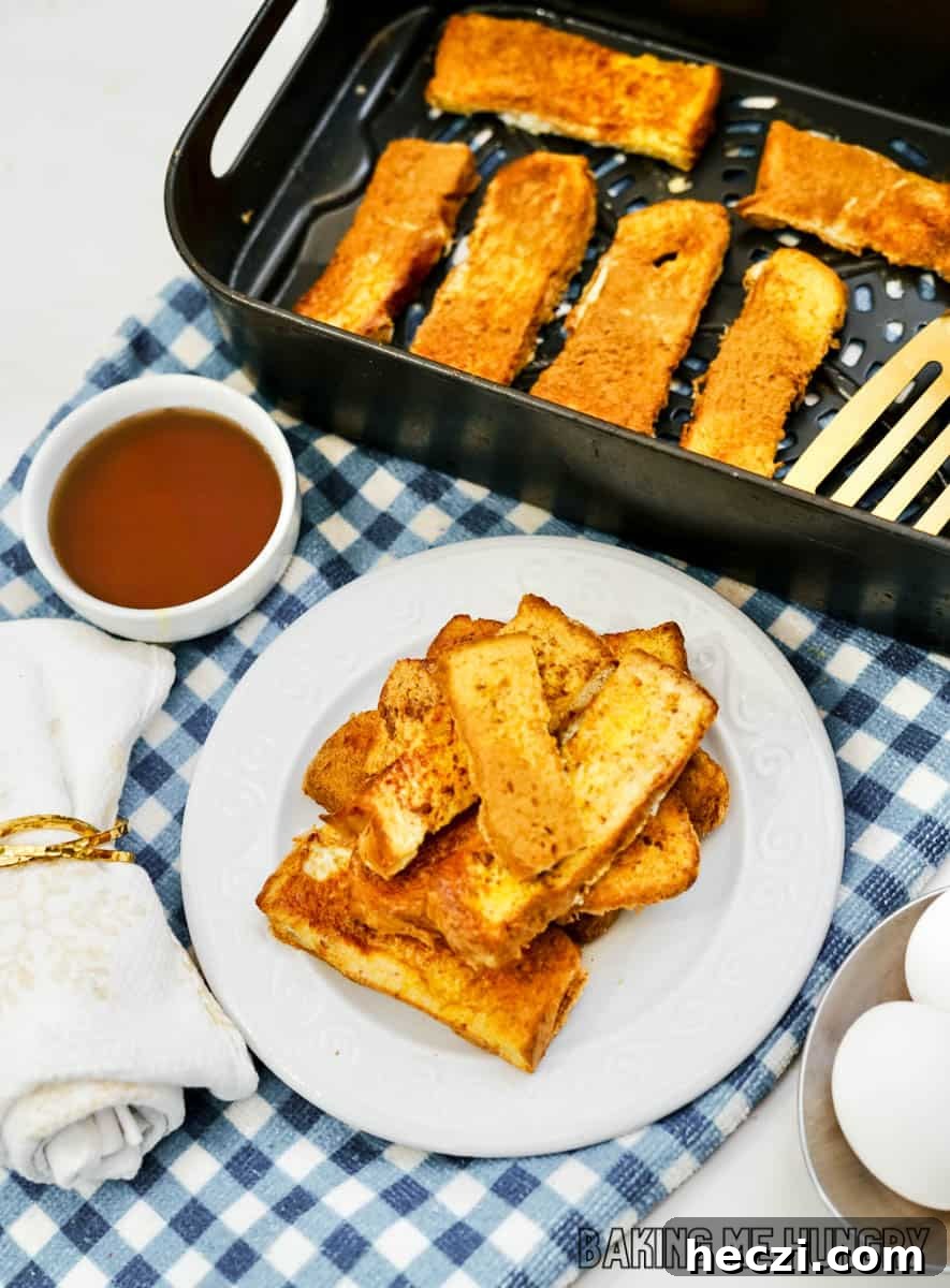 plate of air fried french toast sticks