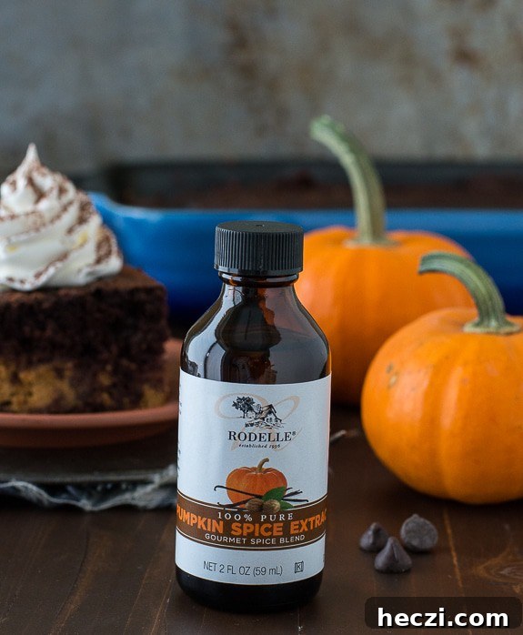 Chocolate Pumpkin Magic Cake Recipe — Moist Layered Dessert 4 Easy Chocolate Pumpkin Magic Cake with a pumpkin pie layer and a chocolate cake layer!