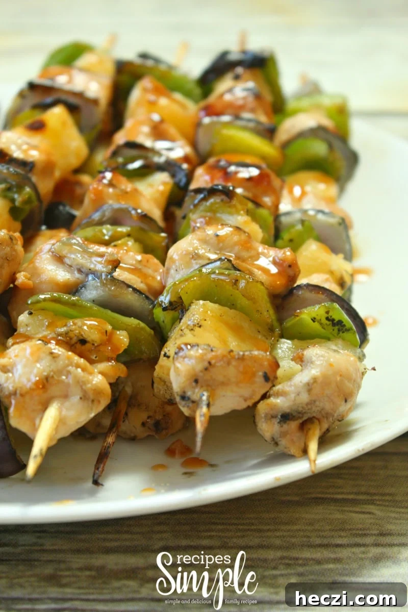 Hawaiian Chicken Kabobs with Pineapple Glaze — Grilled Recipe 4 Grilled Pineapple Chicken Kabobs