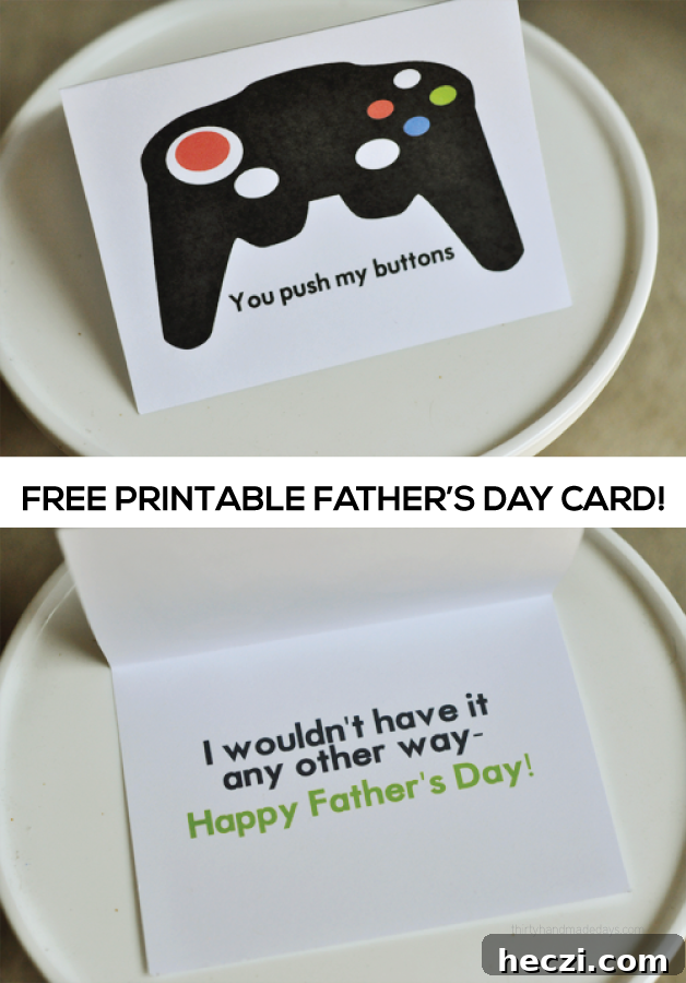 Printable Father's Day Card from www.thirtyhandmadedays.com